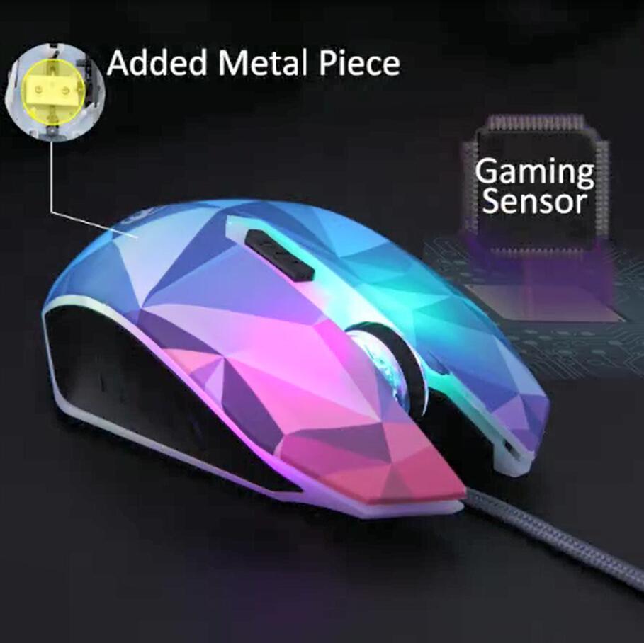 Sữa Ong Chúa Lược USB Chuột Chơi Game Có Dây 6 Nút Quang Máy Tính Game Thủ Chuyên Nghiệp Chuột Cho Laptop LOL CS Đèn LED Kim Cương phiên Bản