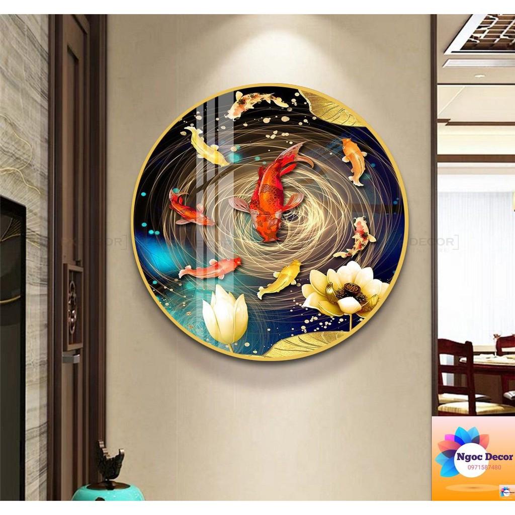 10 mẫu tranh hoa, tranh tròn tráng gương decor trang trí phòng