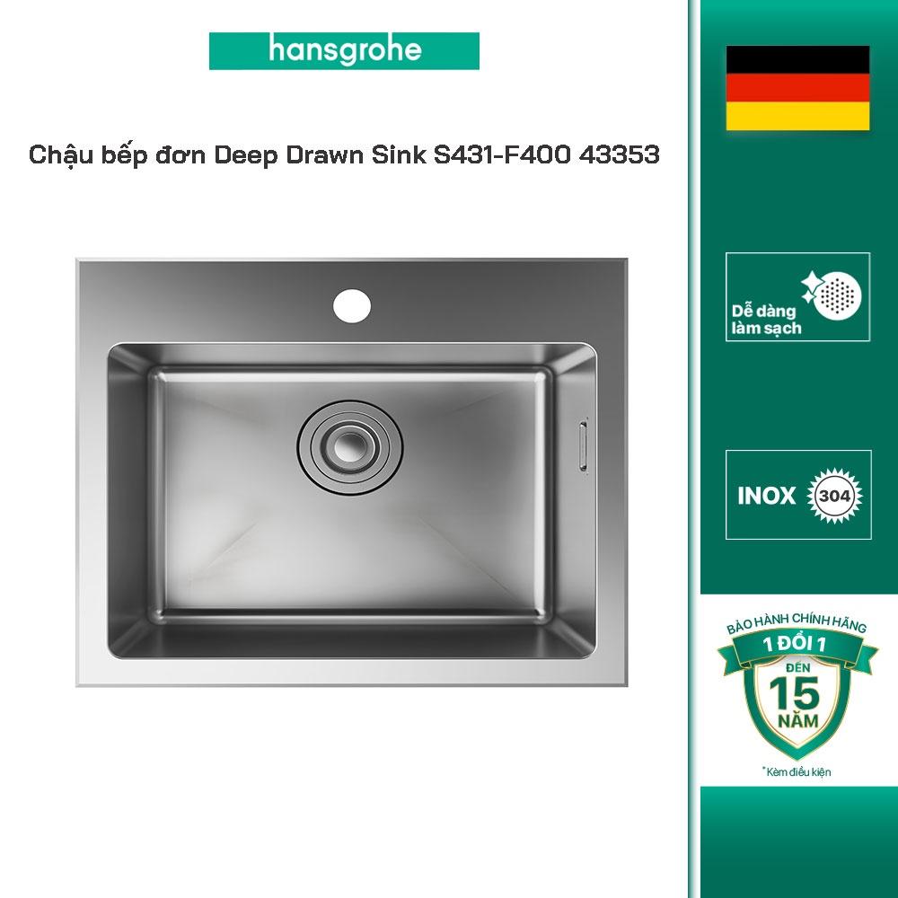 Chậu bếp đơn HANSGROHE Deep Drawn Sink S431-F400 43353