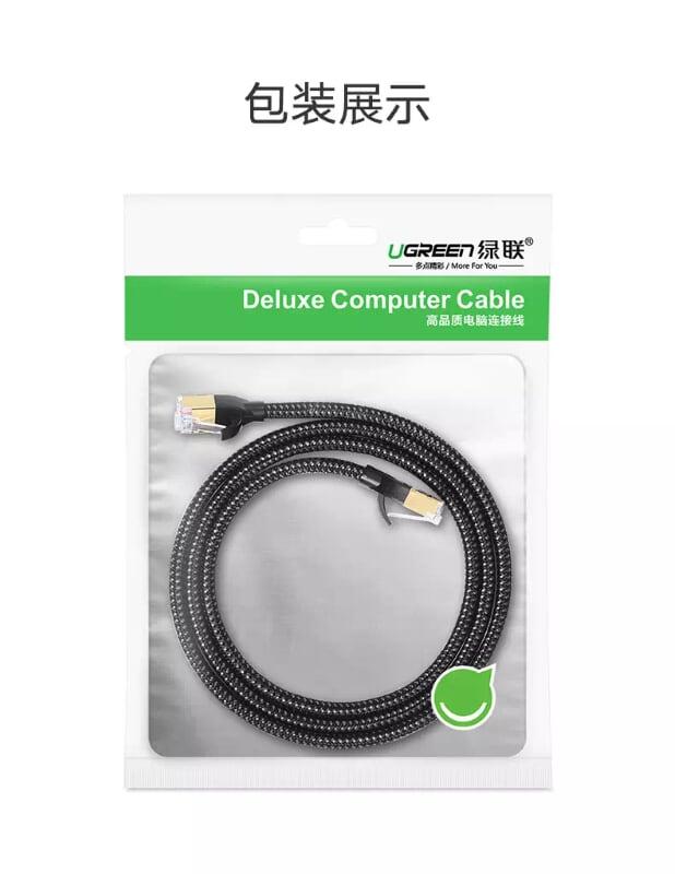 Ugreen UG50351NW117TK 1M màu Đen Cáp mạng LAN CAT6 bọc lưới cao cấp - HÀNG CHÍNH HÃNG