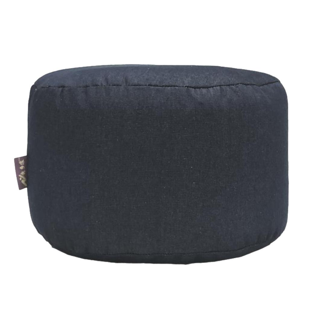 Brown Round Ottoman Pouf Cover Footstool Slipcover