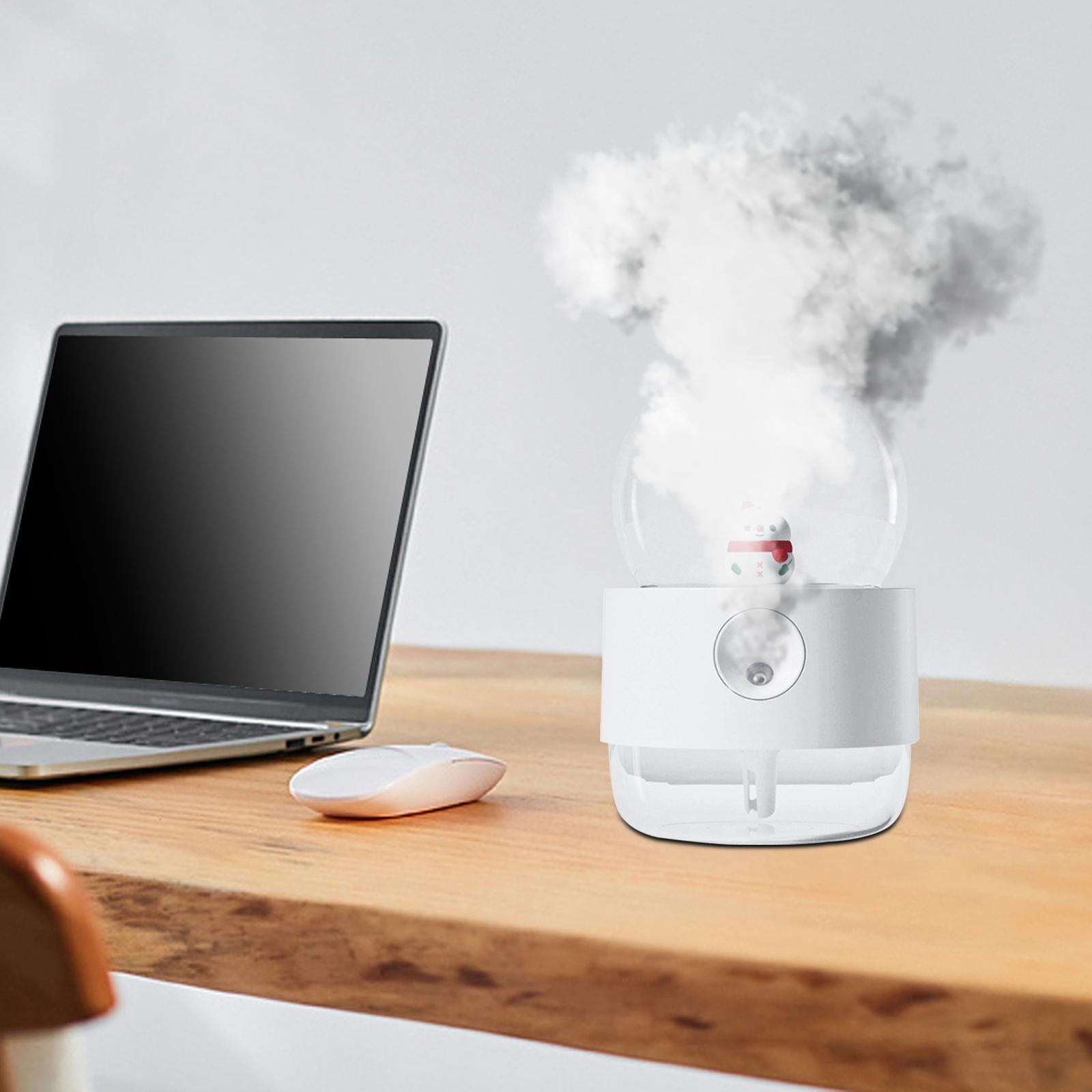 Desktop Humidifiers, 300ml Small Air Humidifier, Rotating Crystal Ball Mini Humidifiers, Cool Mist Sprayer with Night Light for Home,Office, Plants