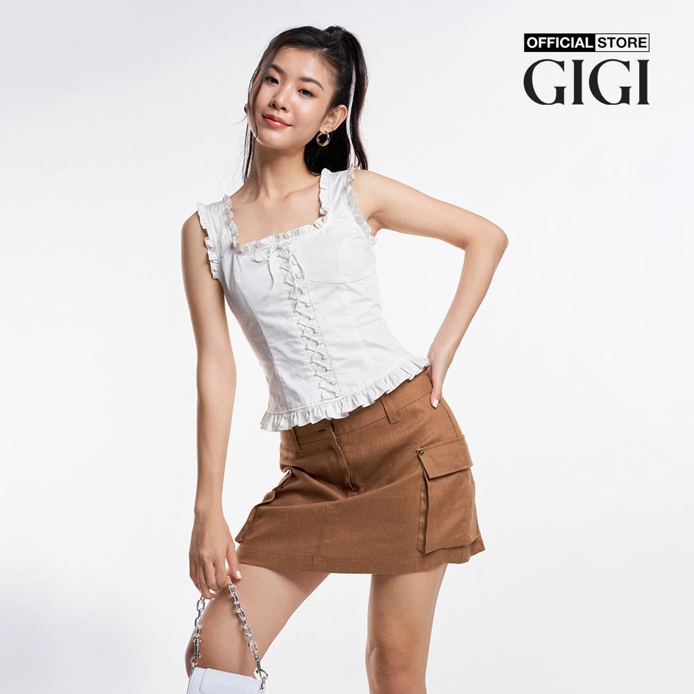 GIGI - Chân váy chữ A mini phối túi hiện đại G3301S231538