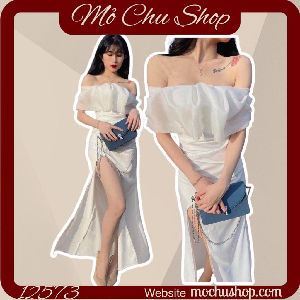 ĐẦM MAXI TRỄ VAI BÈO TƠ XẺ TÀ 12573