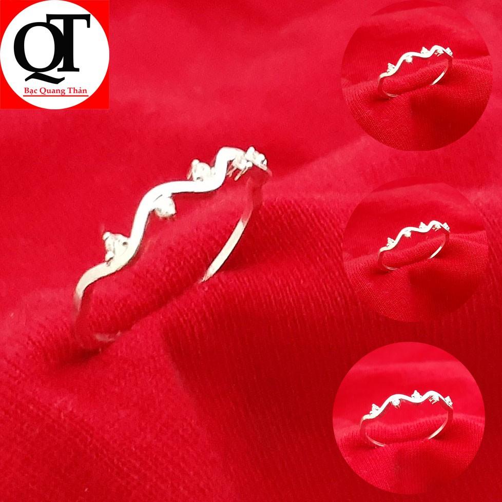 Nhẫn nữ bạc ta bản nhỏ xinh gắn đá zico cao cấp có thể chỉnh size tay theo yêu cầu Bạc Quang Thản - QTNU25