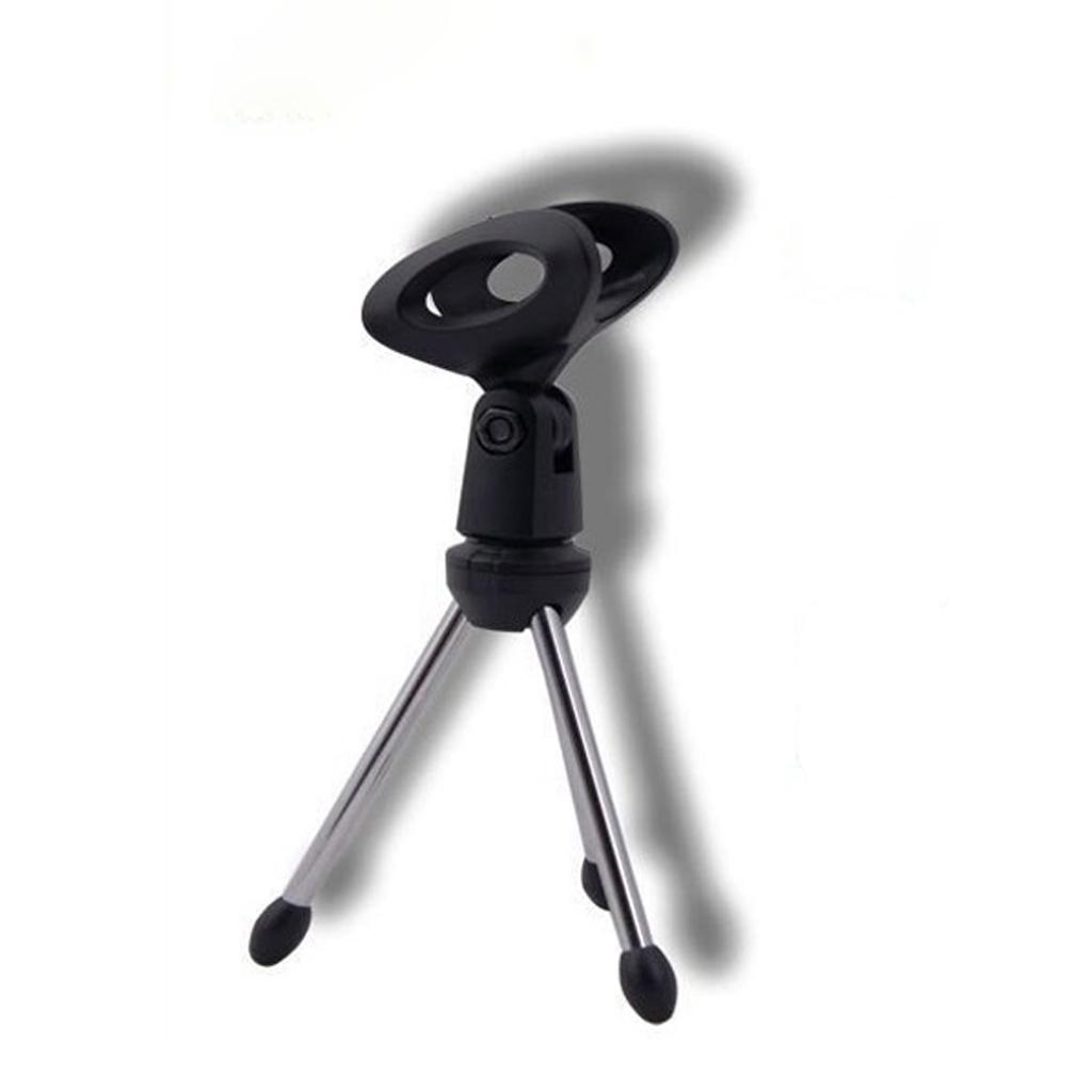 Adjustable Mini Tripod Desktop Table Microphone Stand Holder with Mic Clip