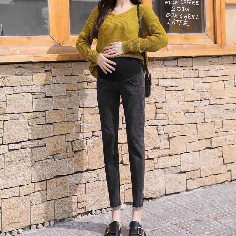 Quần jean bầu công sở co giãn siêu đẹp