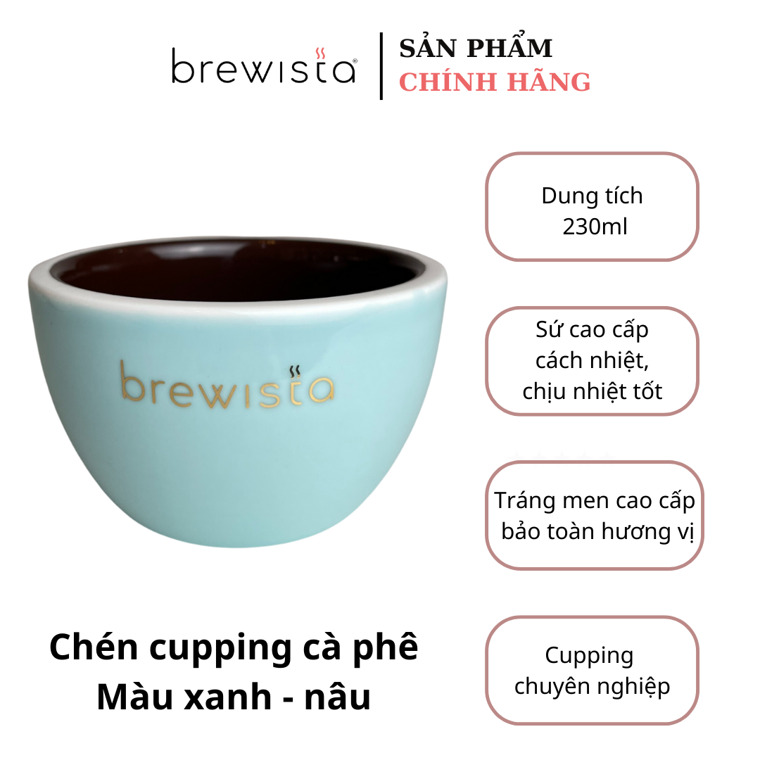 Chén cupping chuyên dụng bằng sứ thử cafe Artisan 230ml Professional Cupping Bowl + silicon lid - Chính hãng Brewista