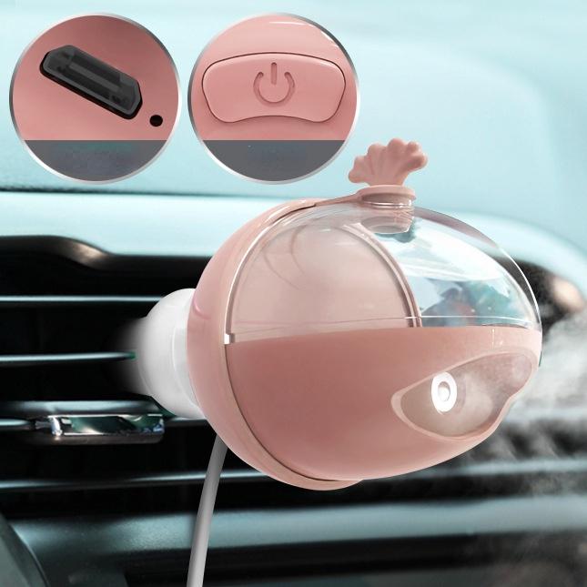 Máy Tạo Độ Ẩm Không Khí Mini Hình Cá Heo Dễ Thương Cho Xe Hơi