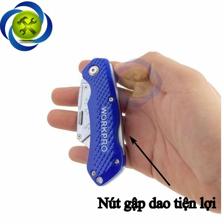 Dao rọc cáp Workpro W011018 loại xếp gấp lại cán xanh