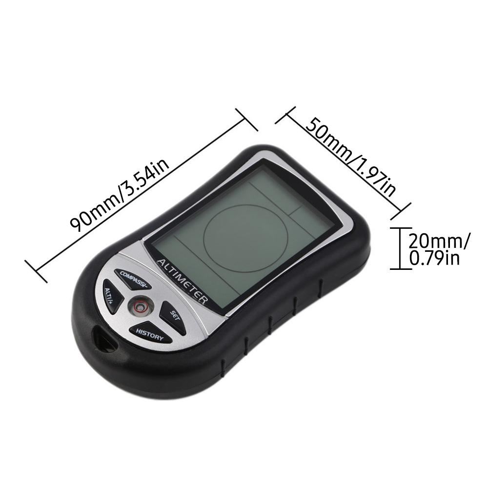 8-in-1 Multifunctional Electronic Altimeter Barometer LCD Digital Compass Thermometer Portable Handheld Height Gauge Weather Forecast Barometric Pressure Tester Air Gauge