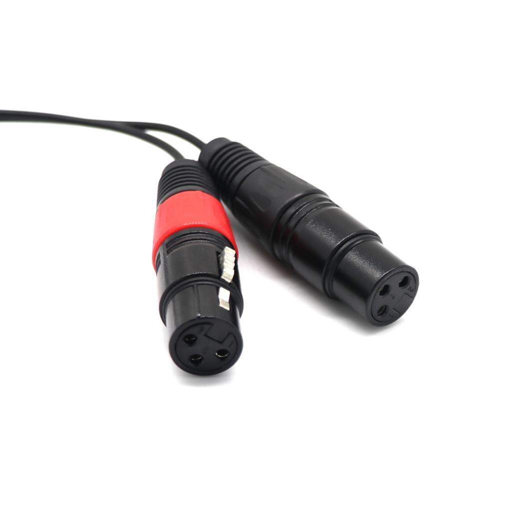 Dual XLR 3 Pin Female to 3.5mm Male Stereo Audio Cable for Decoder Amplifier