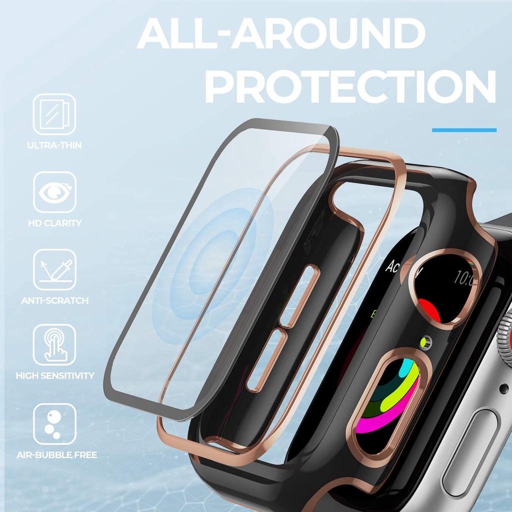 Ốp Kính Cường Lực Apple Watch Series 7/6/5/SE/4/3/2/1 Đủ Size 38mm 40mm 41mm 42mm 44mm 45mm