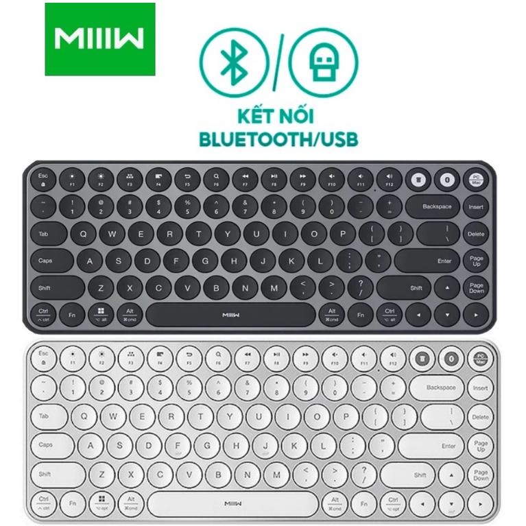 Bàn phím không dây MIIIW Mini Bluetooth &amp; 2.4GHz hai chế độ 85 MWXKT01