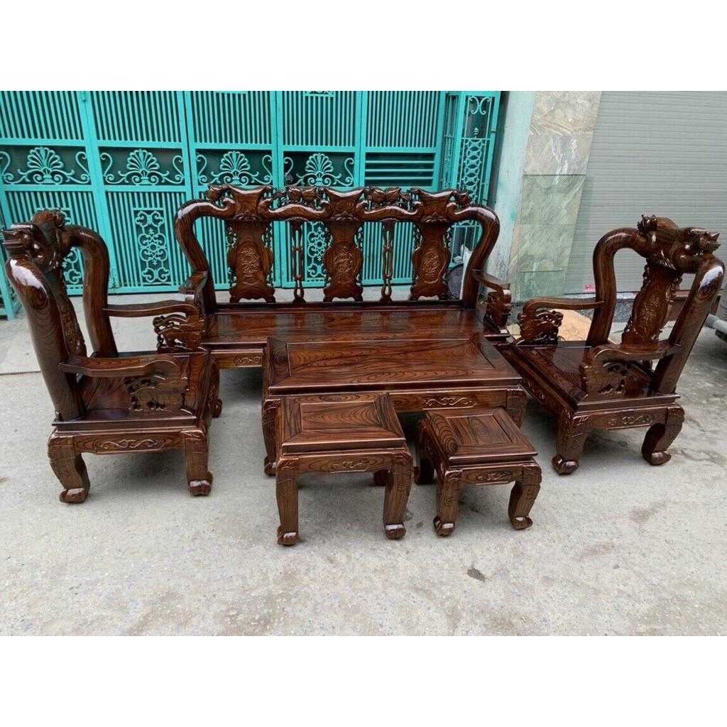 Bộ bàn ghế phòng khách gỗ tràm cột 10