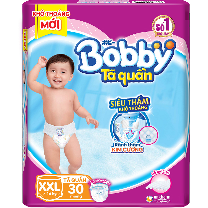 Tã Quần Bobby Siêu Thoáng XXL30 (30 Miếng)