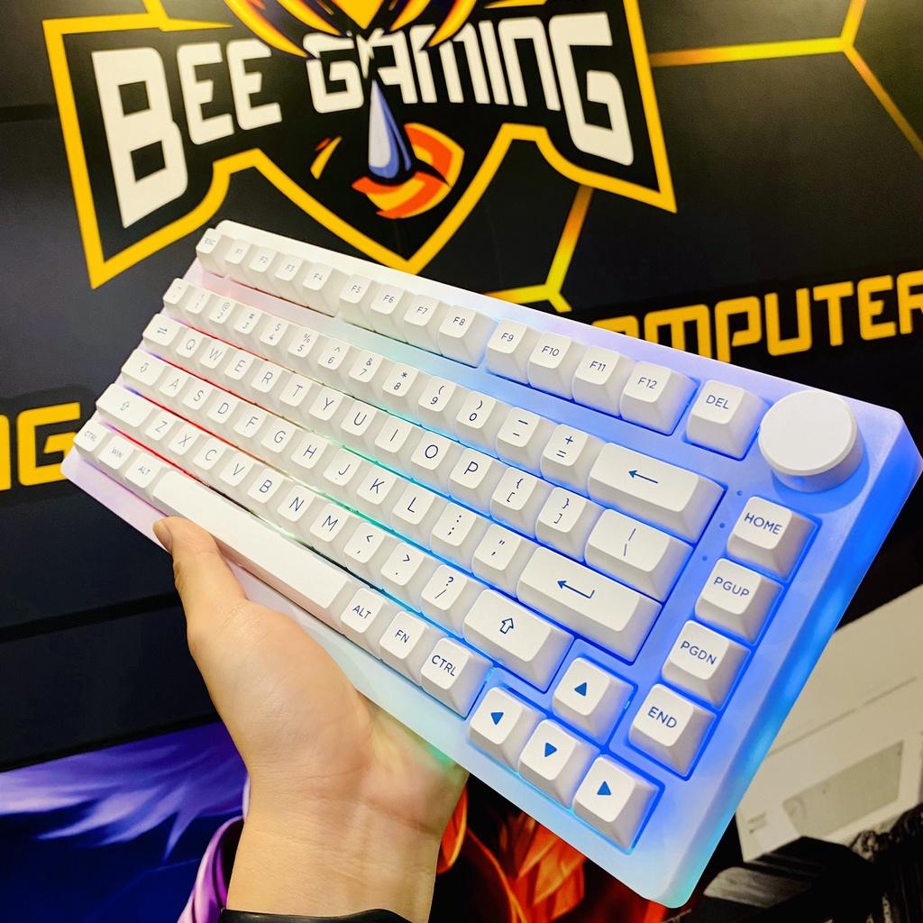 Bàn phím cơ chính hãng AKKO PC75B Plus Blue On White (Bluetooth 5.0 / Wireless 2.4Ghz / RGB / Hotswap / Foam tiêu âm / AKKO CS Jelly switch) - Jelly Black