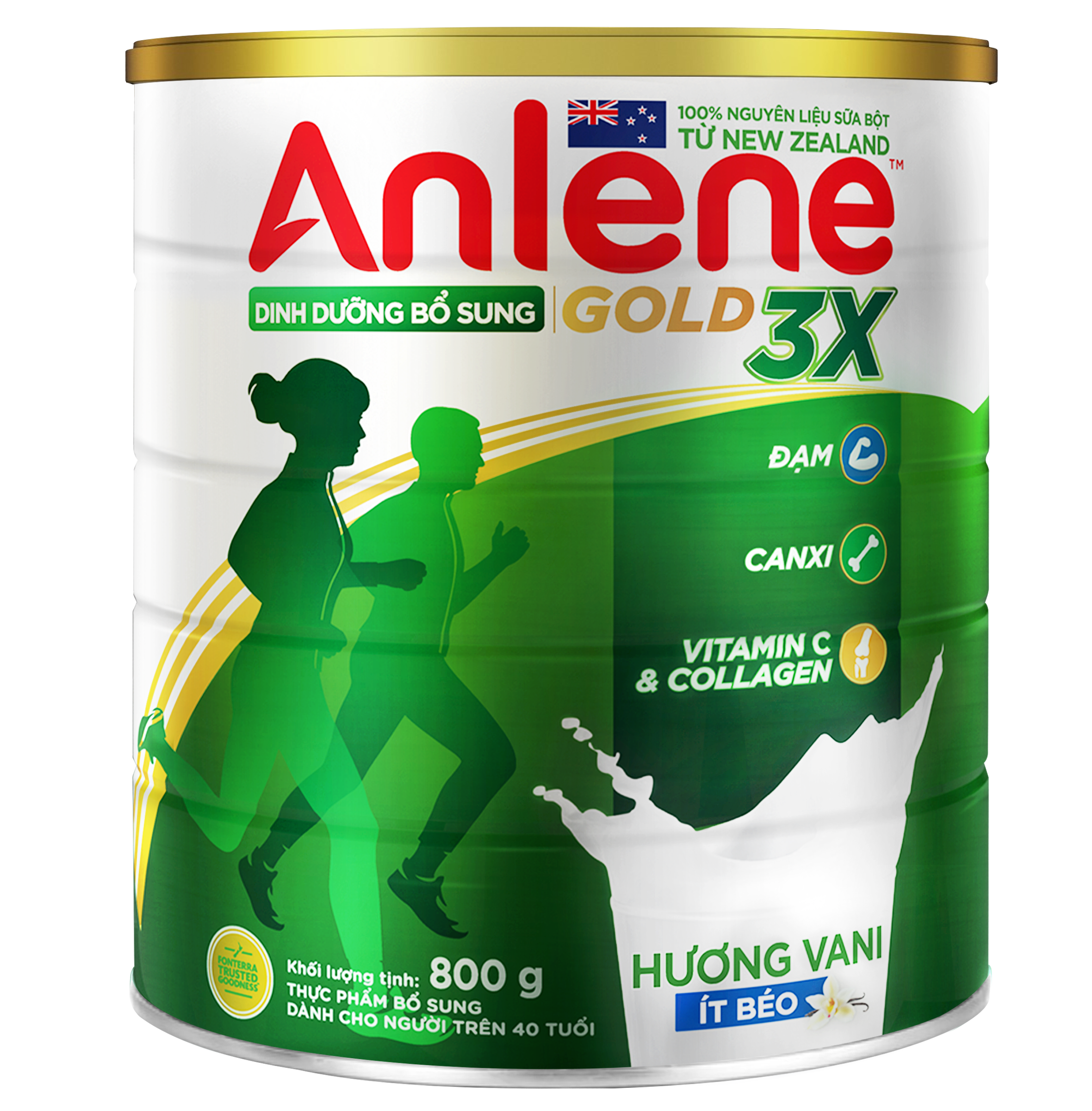 Combo 2 TPBS Anlene hương vani 1.2kg (trên 30 tuổi) - Tặng nồi inox