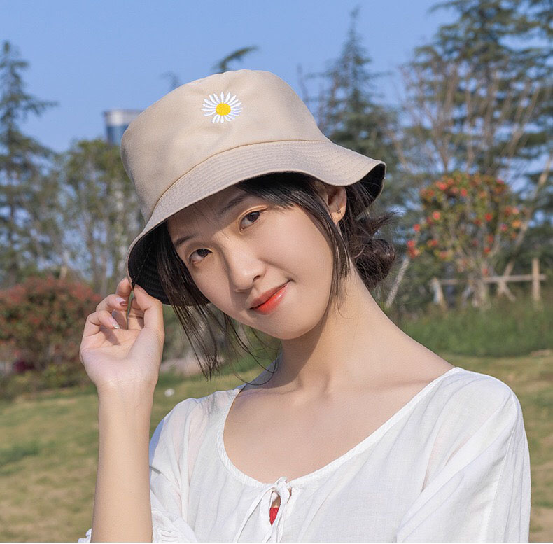 Mũ Vành Nhỏ, Mũ Bucket Hoa Cúc, Mũ Bucket Cụp Phong Cách Swag Siêu Xinh MD07
