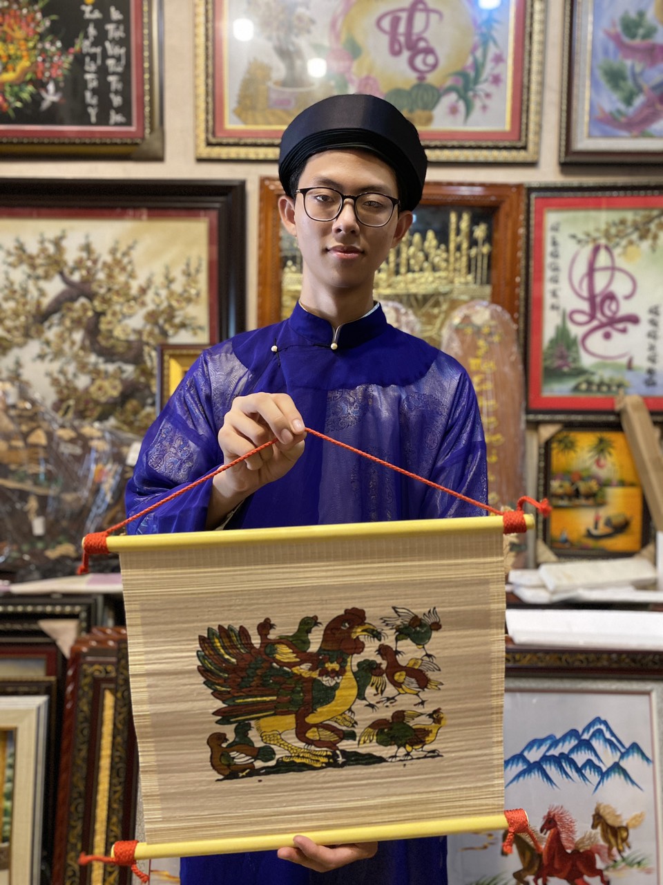 TRanh Dân Gian Đông Hồ Đàn Gà Mẹ Con