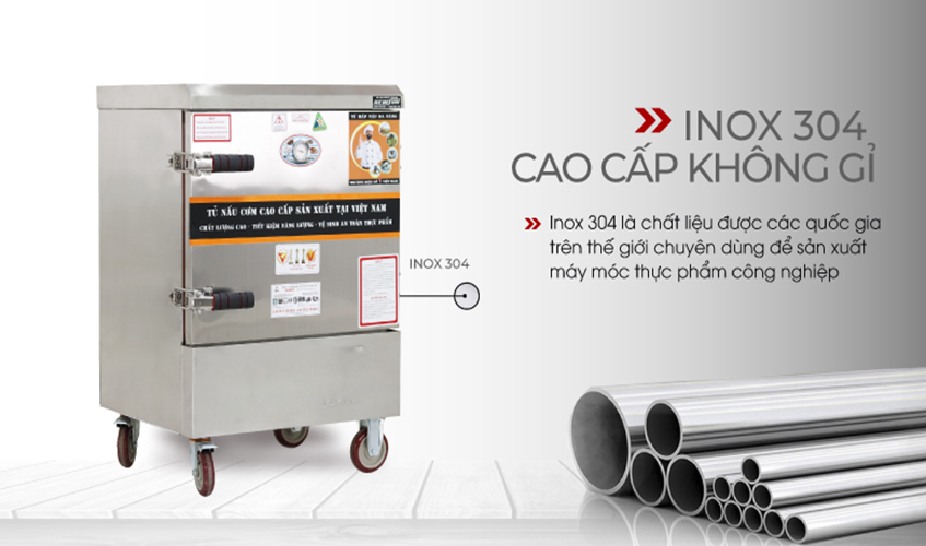 Tủ Hấp Giò Chả,Thực Phẩm 36 Kg/Mẻ Dùng Điện 6 Khay inox 304 Việt Nam NEWSUN, Năng Suất Cao - Hàng Chính Hãng