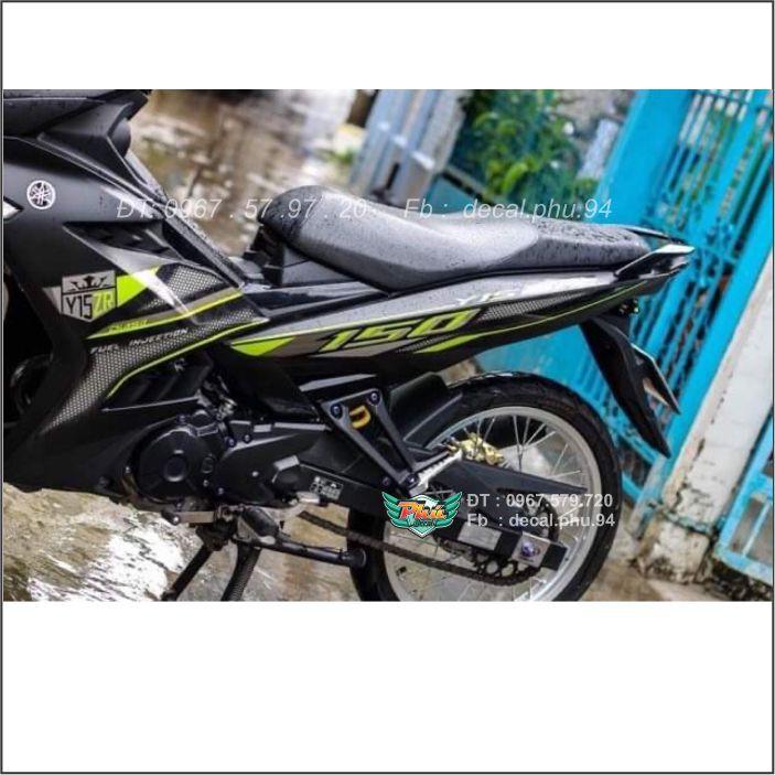 Tem rời Exciter 150 Y15ZR Đen nhám , phối xanh  -1
