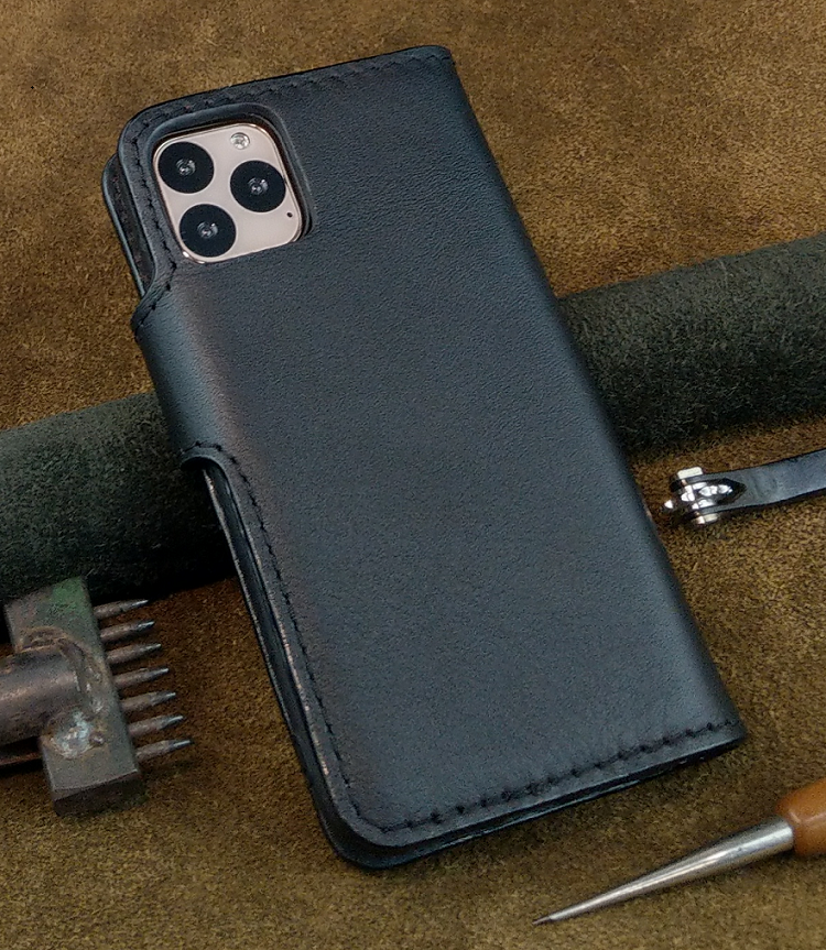 Bao da đựng cho điện thoại 11 pro dạng ví da bò thật