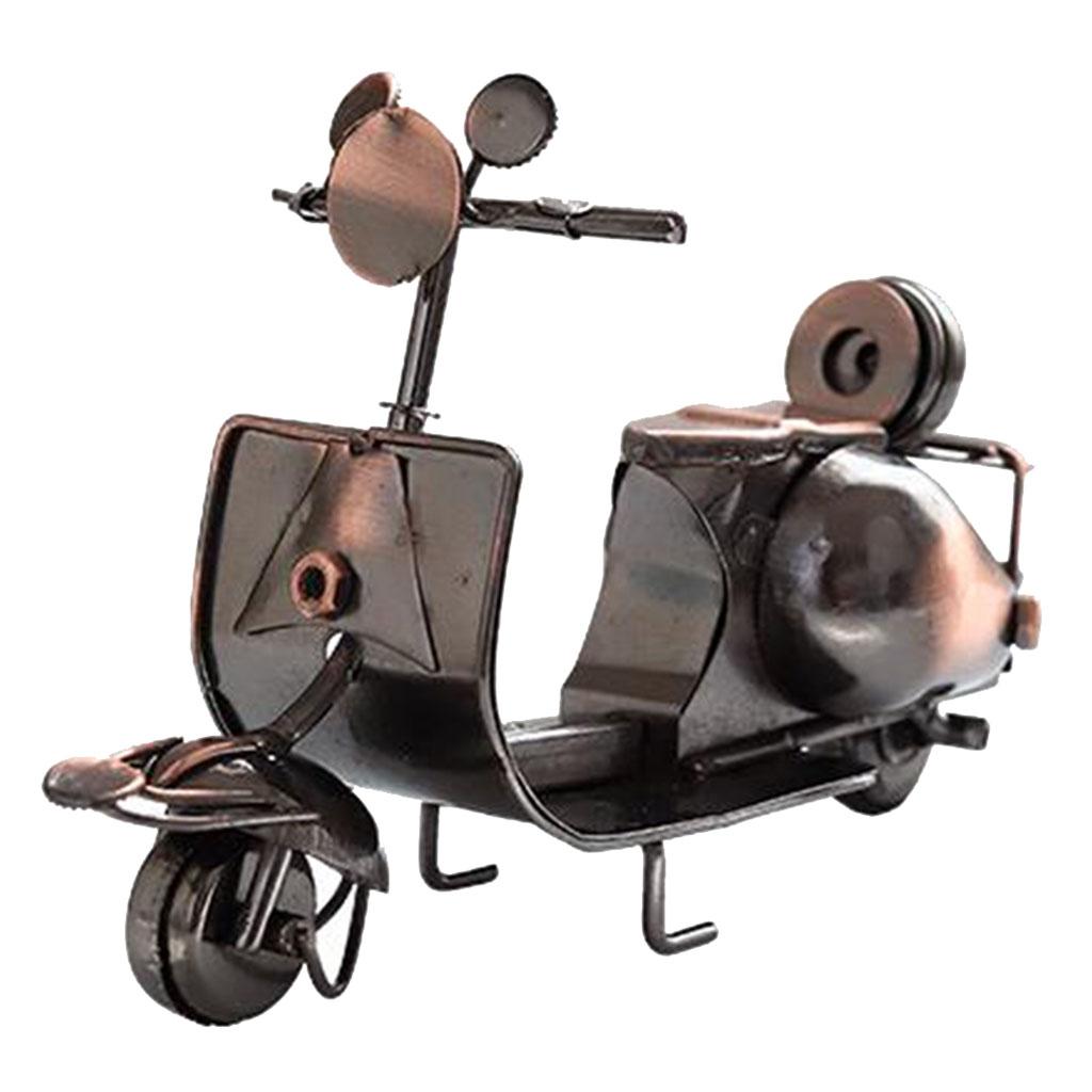 Mini Motorcycle Model Metal Desktop Ornament Crafts for Living Room-Bronze