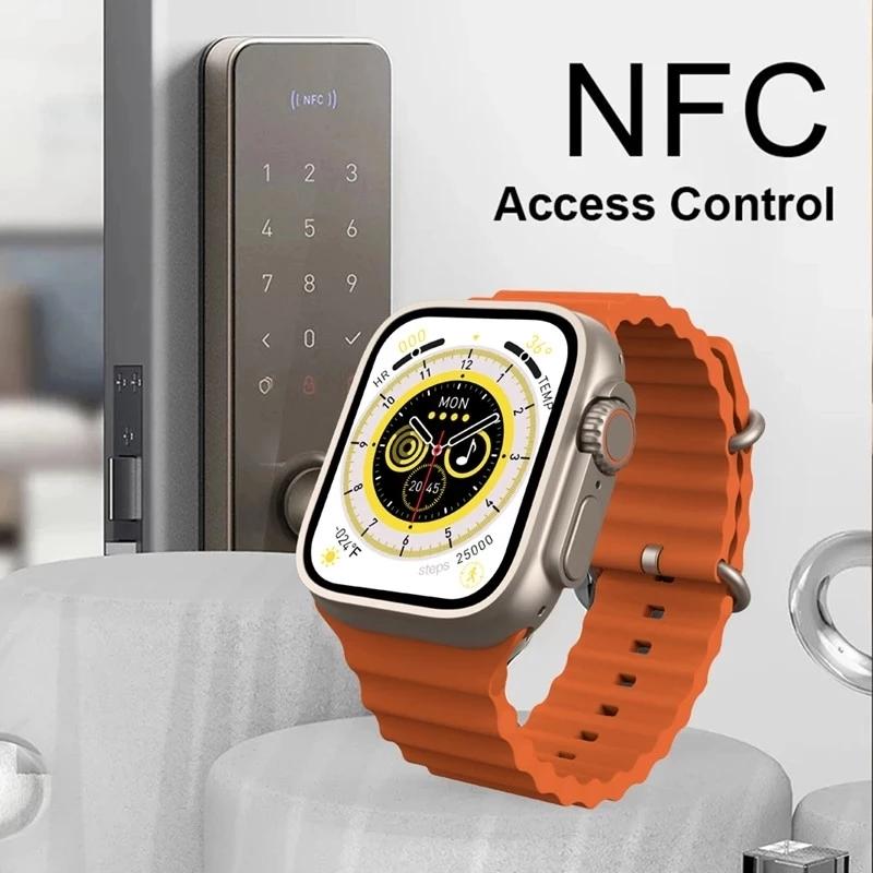 Đồng hồ thông minh mới Ultra Series 8 NFC dành cho nam giới Đồng hồ thông minh 2023 sạc không dây Bluetooth Cuộc gọi cho nam giới Vòng đeo tay thể dục dành cho nữ IOS Điện thoại Android