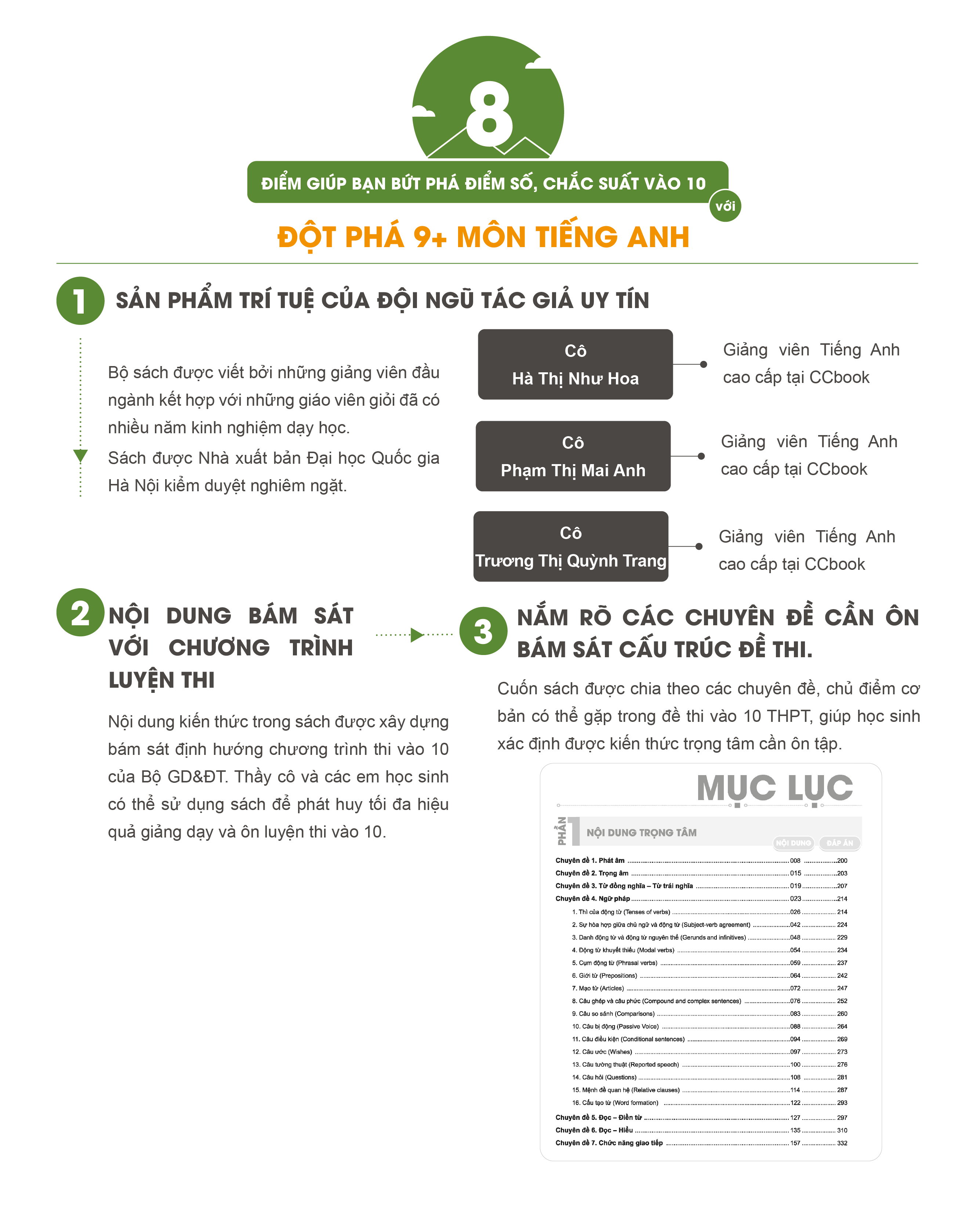 Sách – Combo Đột phá 9+ – Toán Văn Anh – Ôn thi vào 10 – Chính hãng CCbook