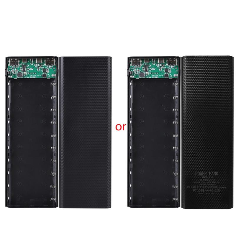 1 Pc Dual USB LCD Power Bank Shell Vỏ pin 10x18650 Hộp bên ngoài di động không có pin Bộ bảo vệ Powerbank Màu sắc: Đen