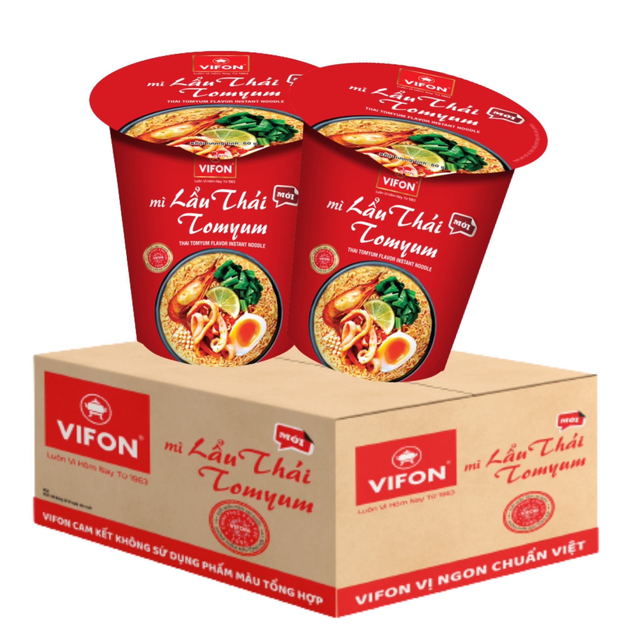 Thùng 24 ly mì lẩu thái Tomyum Vifon 60g