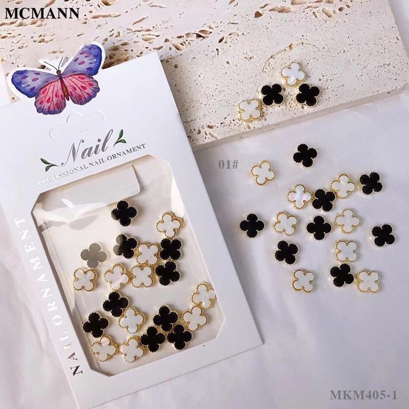 Set cỏ 4 lá may mắn đính móng