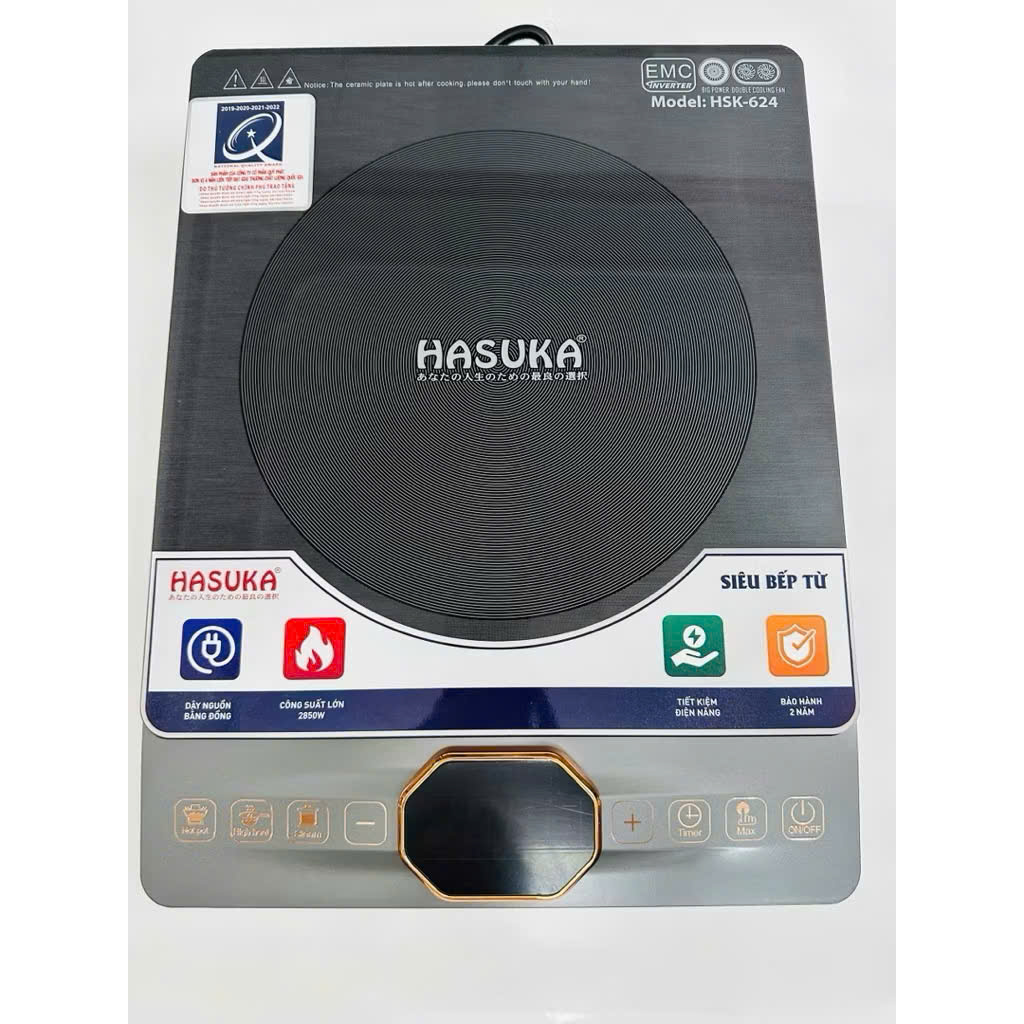 BẾP ĐIỆN TỪ ĐƠN CAO CẤP HASUKA HSK-624 (2850W)-HÀNG CHÍNH HÃNG