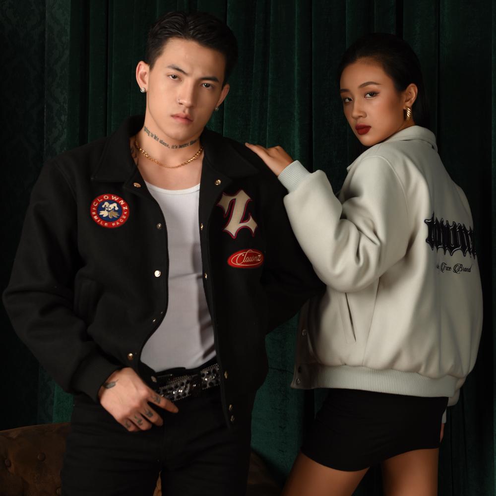 Áo khoác varsity jacket, bomber  Z letter vải dạ, nam nữ unisex, form crop ngắn