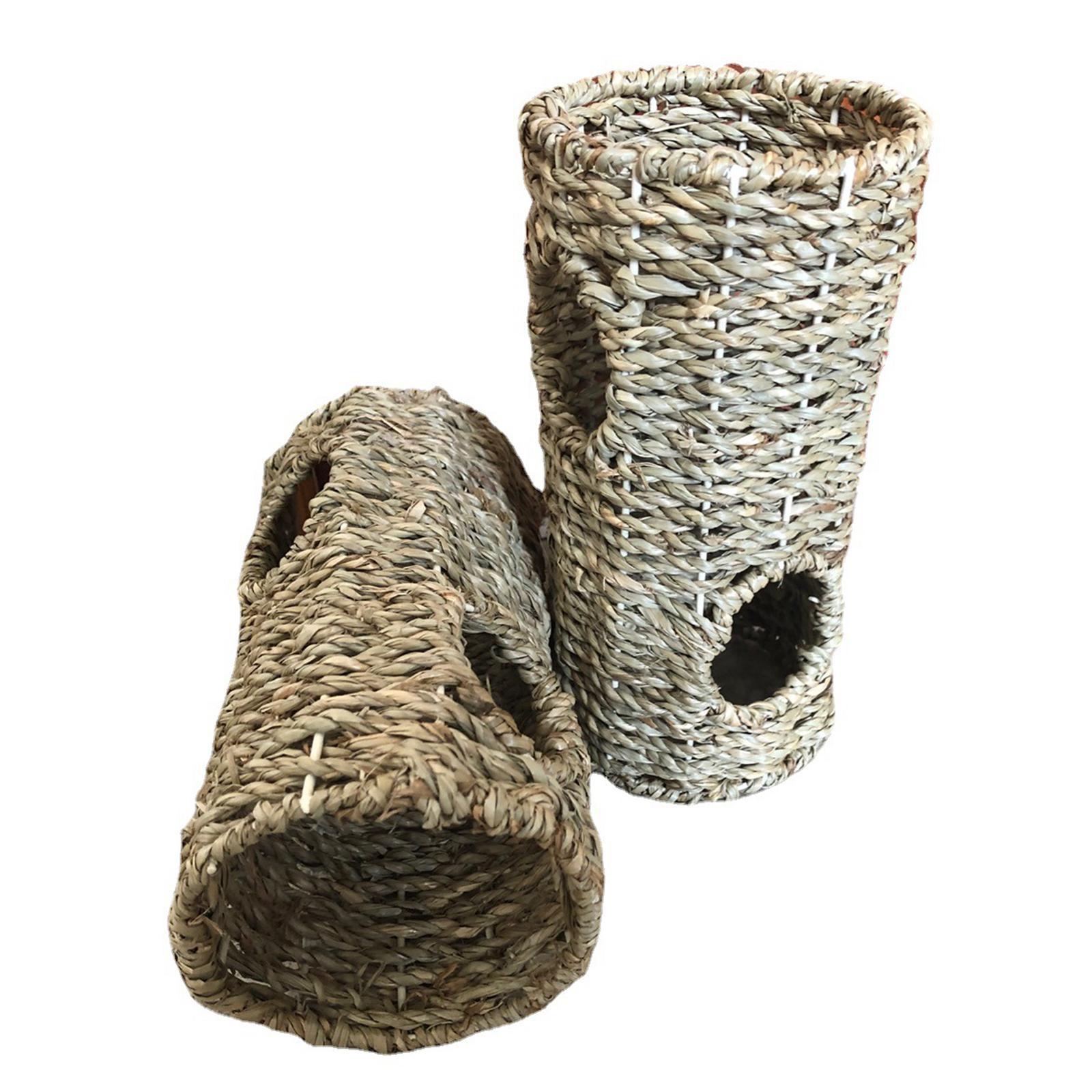 Hamster Grass Tunnel Tunnel Nest with Open Entrance House Peep Hole Home Hamster Toys Hideout for Syrian Hamster Rats Chinchilla Mice