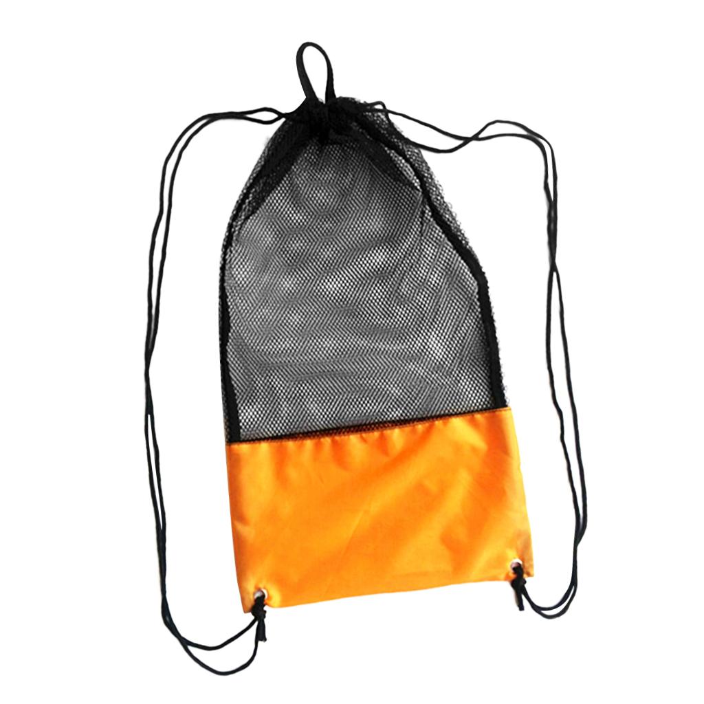 20KG Load Backpack Style Mesh Drawstring Storage Bag for Scuba Gear Dive Fins Snorkel Goggles Mask