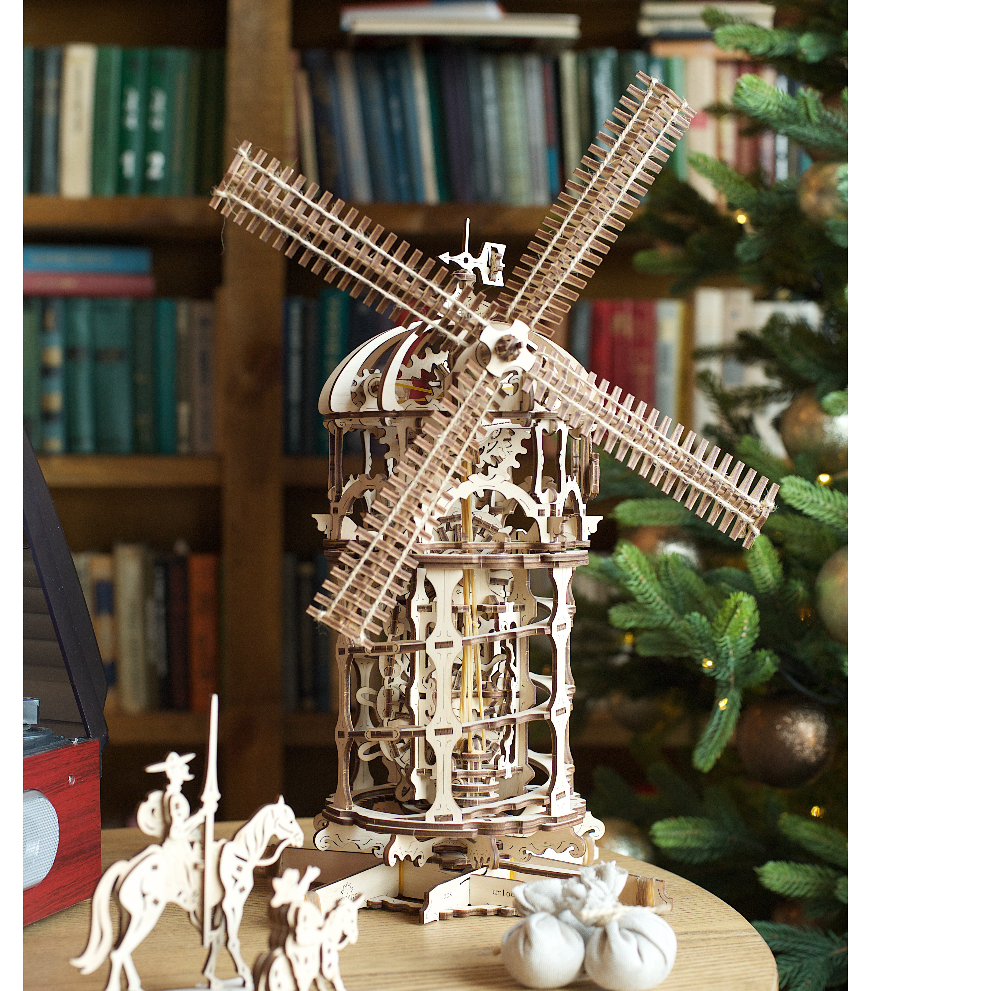 Mô Hình Gỗ Cơ Khí - Ugears Tower Windmill - Cối xay gió, sản phẩm chính hãng UGEARS, nhập khẩu nguyên bộ từ EU, mô hình lắp ráp 3D, DYI