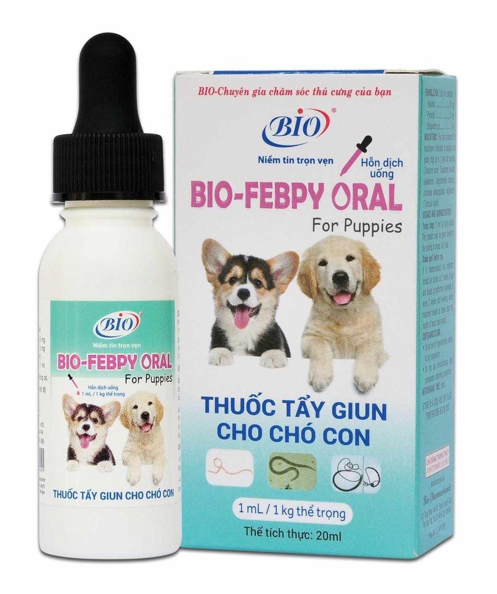 Bio Febpy Oral uống xổ giun trên chó con