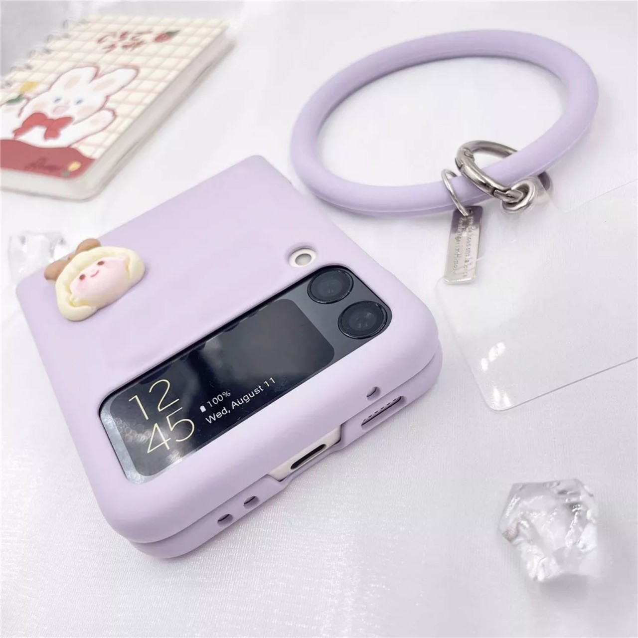Ốp lưng cho samsung Zflip4 -Zflip5 - Zflip3 -Z flip4 - Z flip3 - Z flip5 - Z flip 4 tím dễ thương