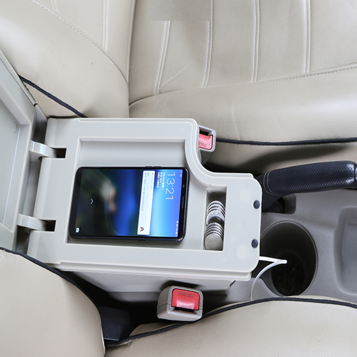 Hộp tỳ tay ô tô cao cấp Mazda 2 dạng khối tích hợp 3 cổng USB