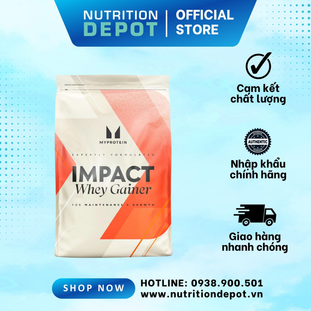 Sữa tăng cân tăng cơ Impact Whey Gainer Myprotein vị Chocolate Smooth ( Túi 2.5kg) - Nutrition Depot Vietnam