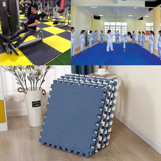 Thảm xốp vân khế màu xám đen 30×30×1.2cm lót sàn phòng tập gym, sàn nhà..