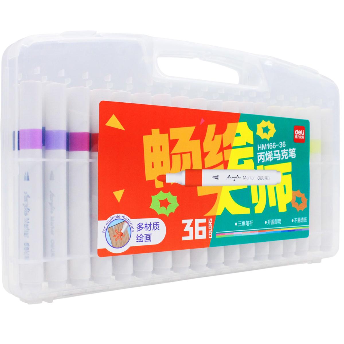 Hộp 36 Bút Màu Acrylic Marker Deli HM166-36