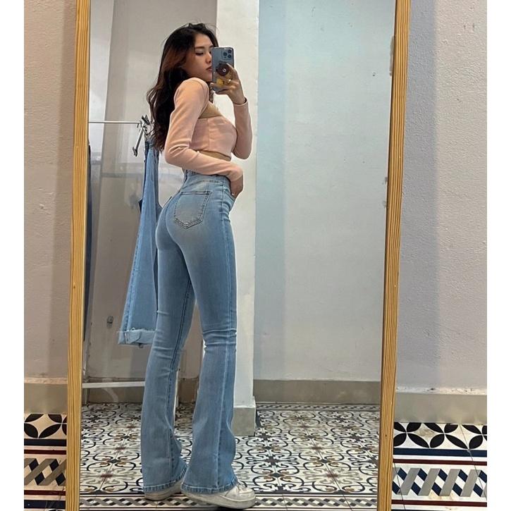 Quần Jean Nữ Ống Loe Dáng Dài Sofm Wear Dài 100cm ZR97