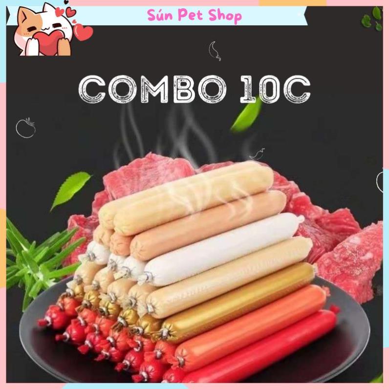 Combo 10 chiếc xúc xích cho chó mèo bổ sung dinh dưỡng