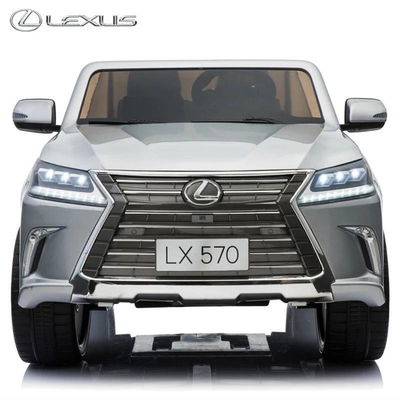 Ô tô xe điện trẻ em điều khiển và tự lái LEXUS 570 bánh hơi, ghế da cao cấp, sơn tĩnh điện (Đỏ-Trắng-Xanh-Đen)