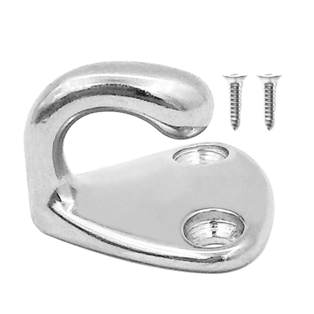 2pcs Marine Grade Stainless Steel Boat Hook Coat and Hat Hook Wall Mount