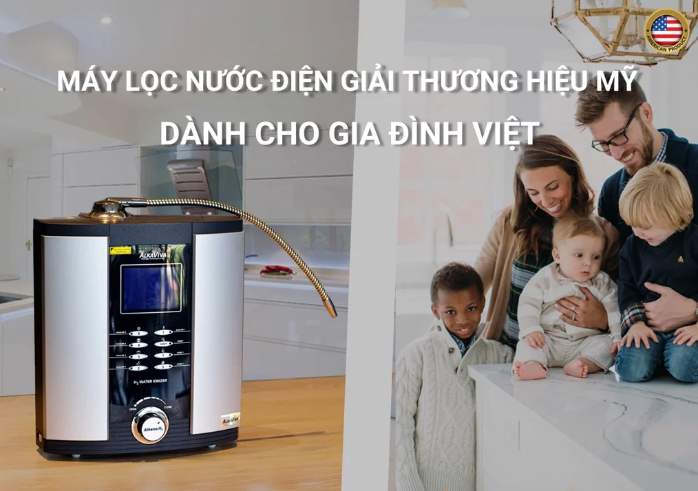 Máy Lọc Nước Điện Giải Ion Kiềm ALKAVIVA VESTA H2 Gồm 9 Thanh Điện Giải, Tạo Ra 8 Loại Nước Ion - Hàng Chính Hãng