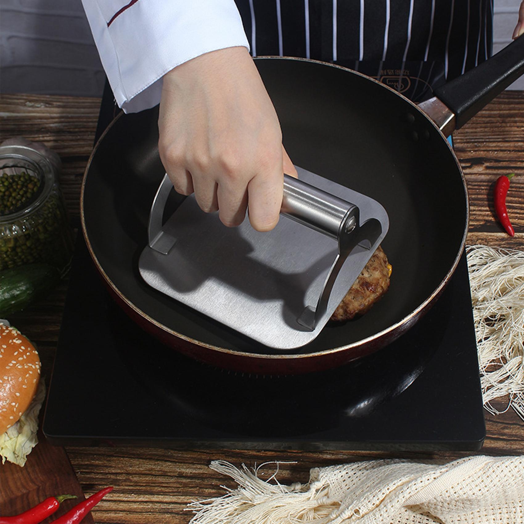 Không Dính Hamburger Báo Chí Có Tay Cầm Thép Không Gỉ Burger Báo Chí Thịt Bò Nướng Đa Giày Trượt Patin Dụng Cụ Làm Phụ Kiện Nhà Bếp